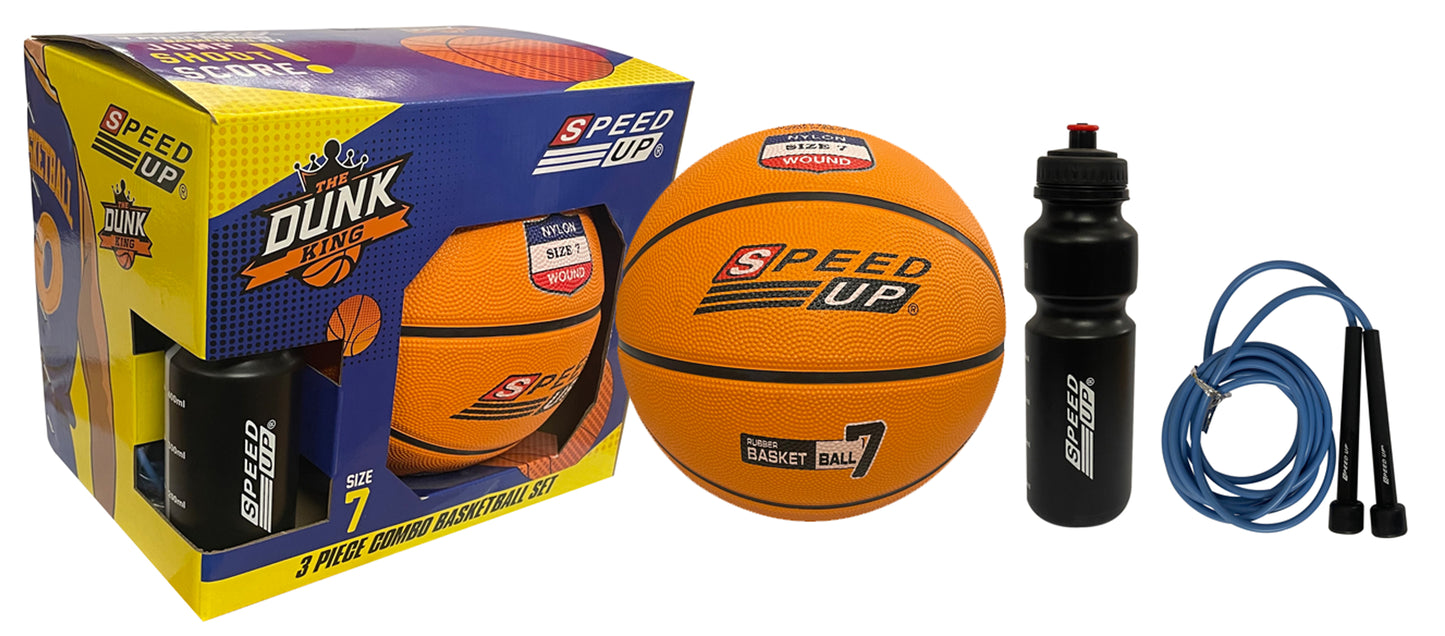SpeedUp Sports Dunk Size-7 3 Pcs Combo BasketBall Set