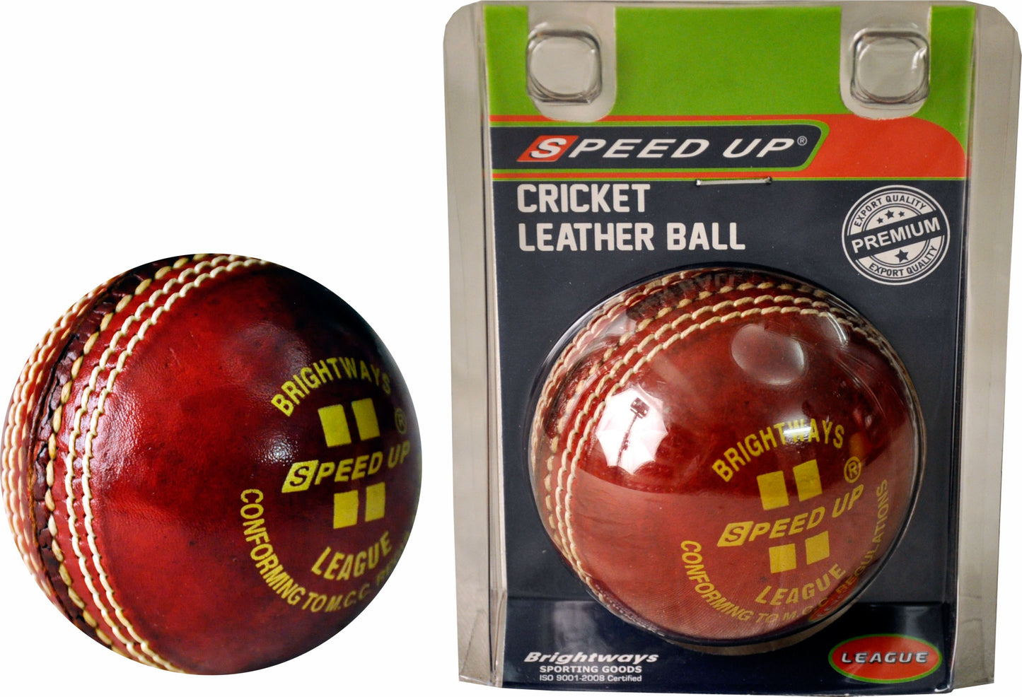 Speed Up Leather Cricket Season Ball-Red