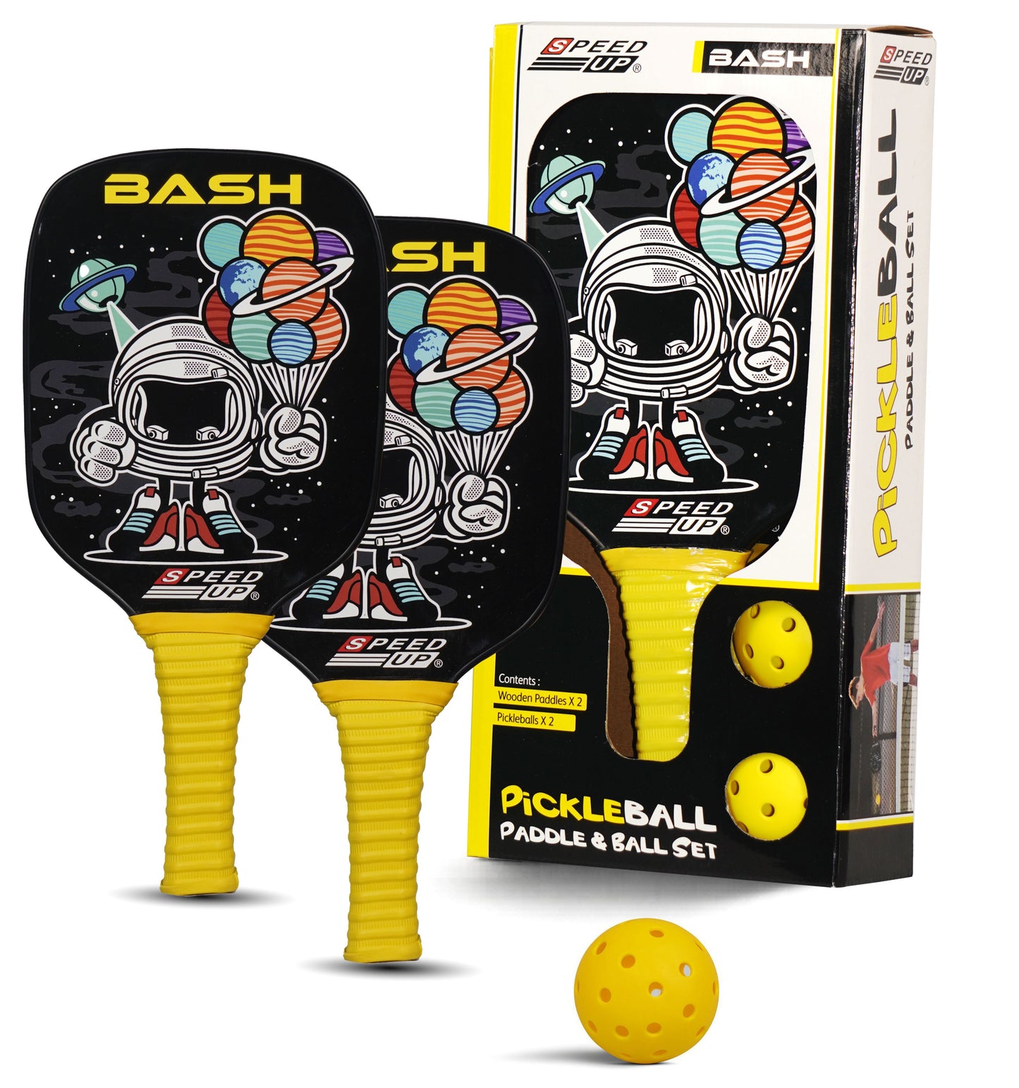 Speed Up Wooden Pickleball Paddle and Ball Set