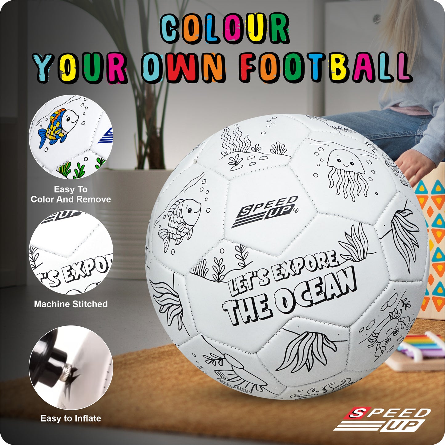 Tango – Color Your Own Football LETS EXPLORE THE OCEAN (Official Size 5)