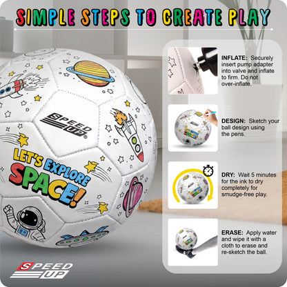 Tango – Color Your Own Football LETS EXPLORE THE SPACE (Official Size 5)