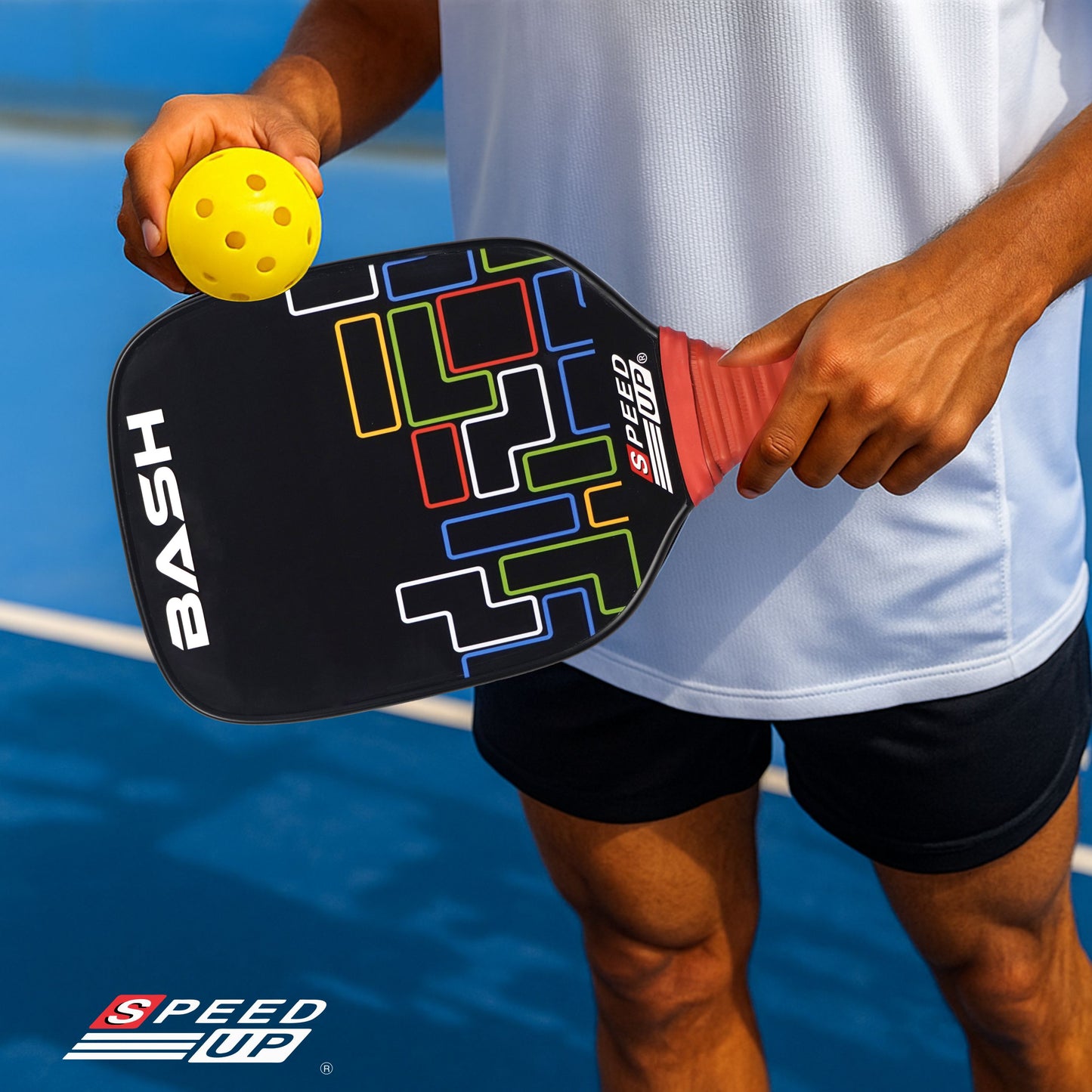 Speed Up Square Wooden Pickleball Paddle and Ball Set