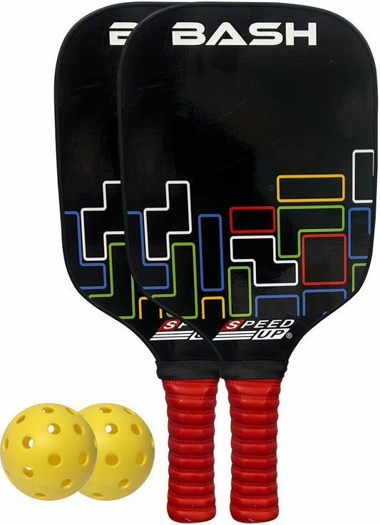 Speed Up Square Wooden Pickleball Paddle and Ball Set