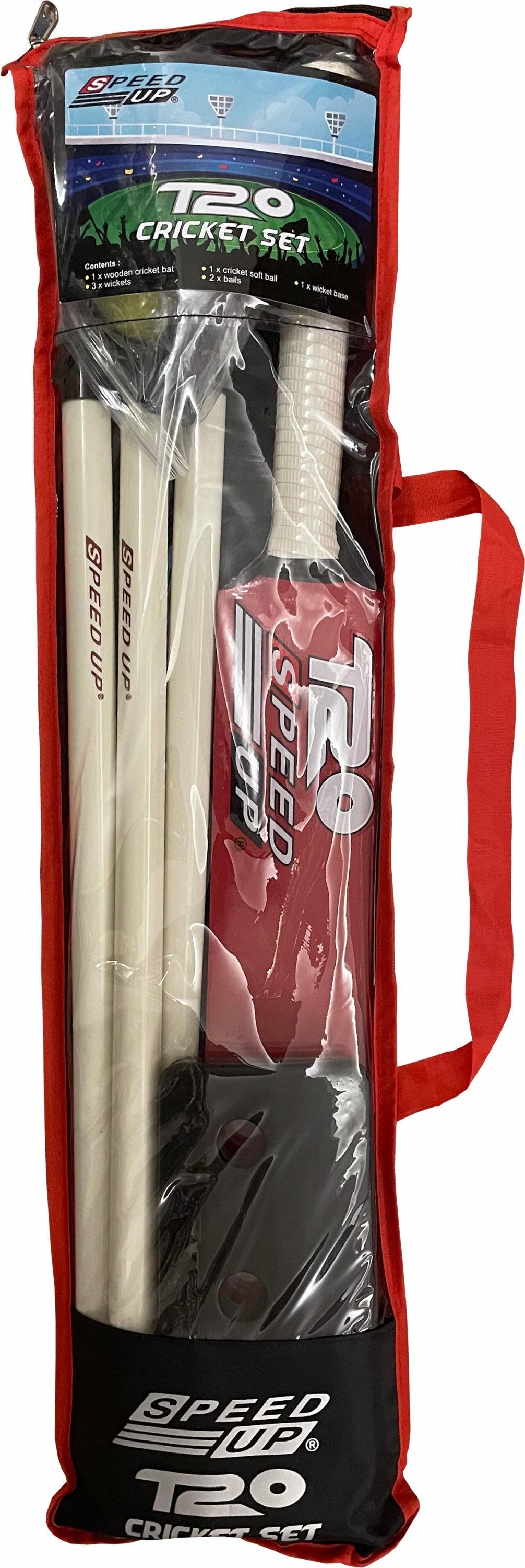 SpeedUp Sports T-20 Wooden Cricket Combo Set